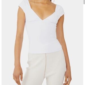 Free People white duo corset cami
